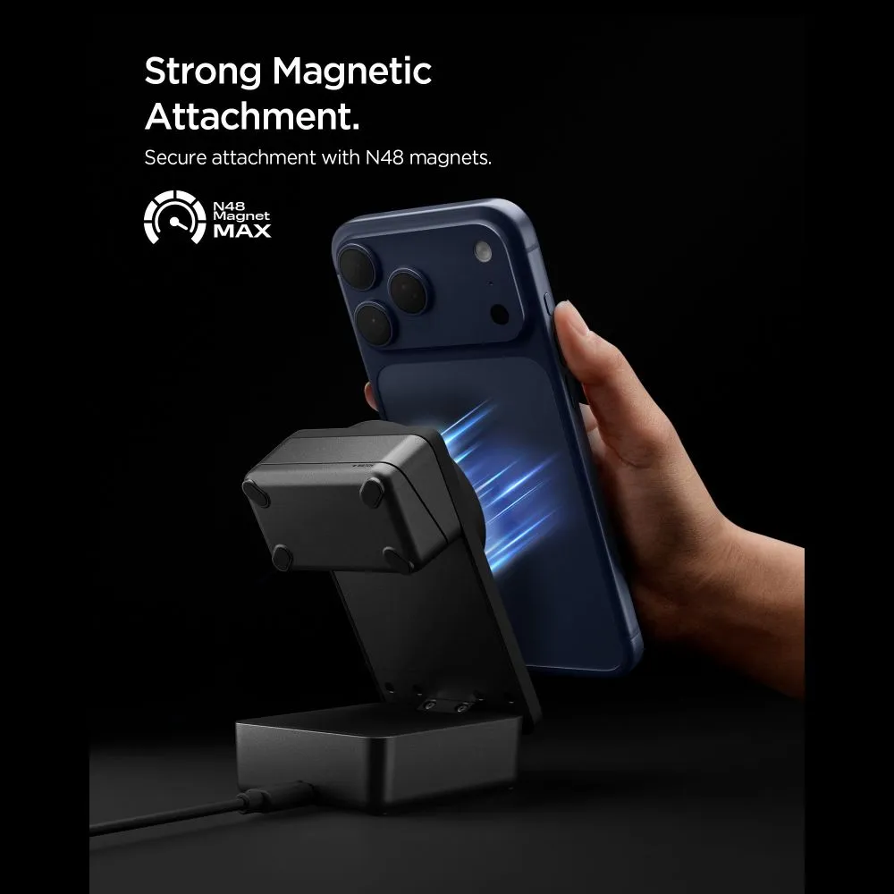 Bezvadu lādētājs  SPIGEN EF323MQ ESSENTIAL 3IN1 MAGNETIC MAGSAFE WIRELESS CHARGER 25W QI2.2 Telefonu aksesuāri