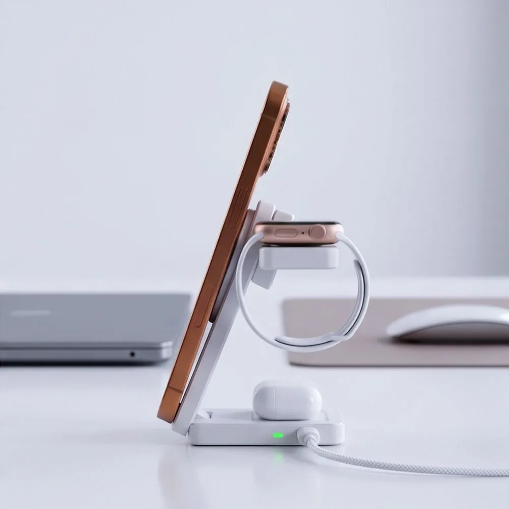 Bezvadu lādētājs TECH-PROTECT A56 3IN1 MAGNETIC MAGSAFE WIRELESS CHARGER 25W QI2.2 Viedierīču