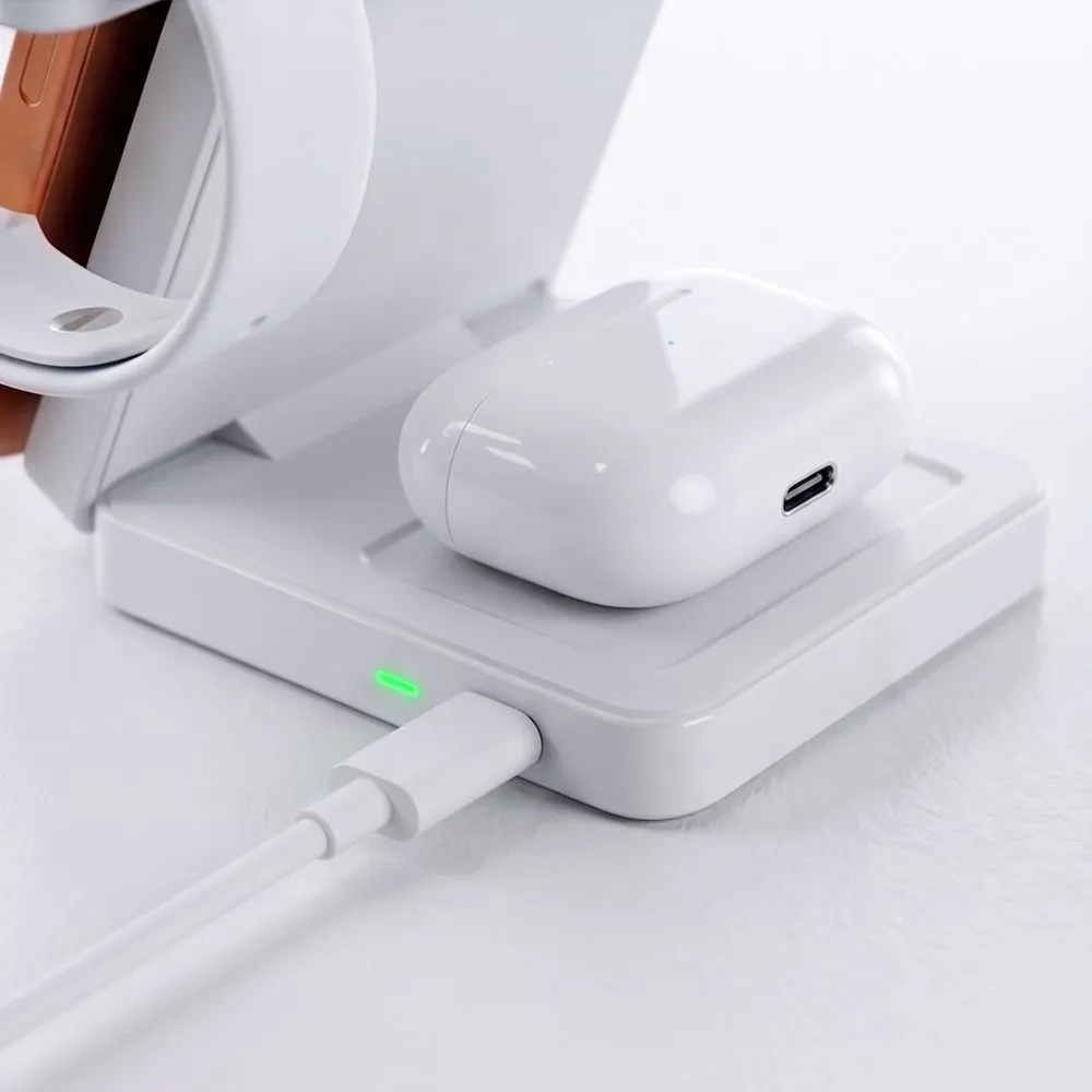 Bezvadu lādētājs TECH-PROTECT A56 3IN1 MAGNETIC MAGSAFE WIRELESS CHARGER 25W QI2.2 Viedierīču