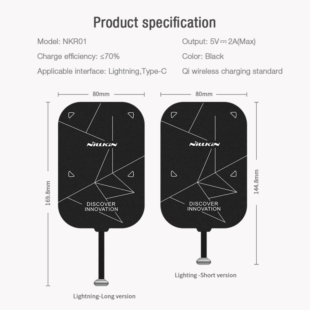 Wireless chargers  Nillkin Magic Tag Plus Charging Receiver Lightning Port (Long)
