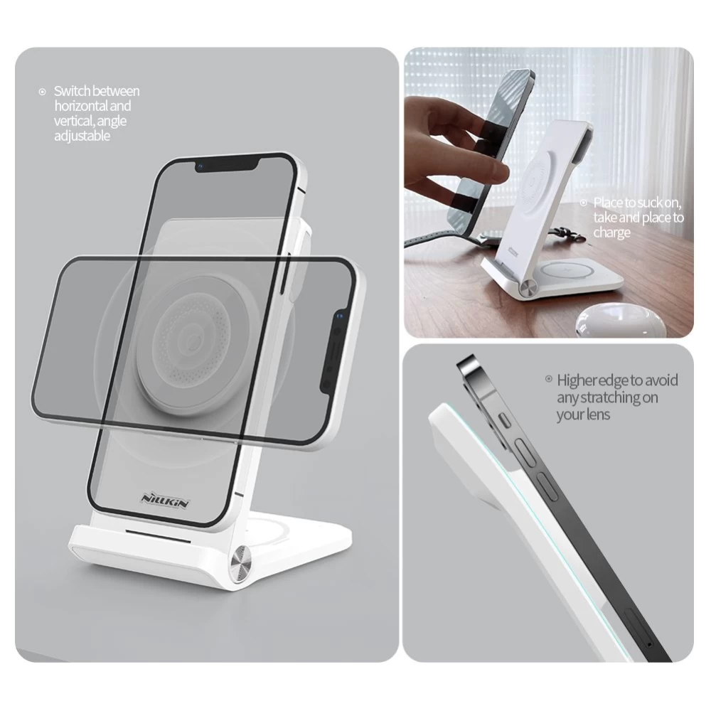 Wireless chargers  Nillkin Power Trio 3in1 Charger Magsafe (Huawei Watch) Magnetic Version white