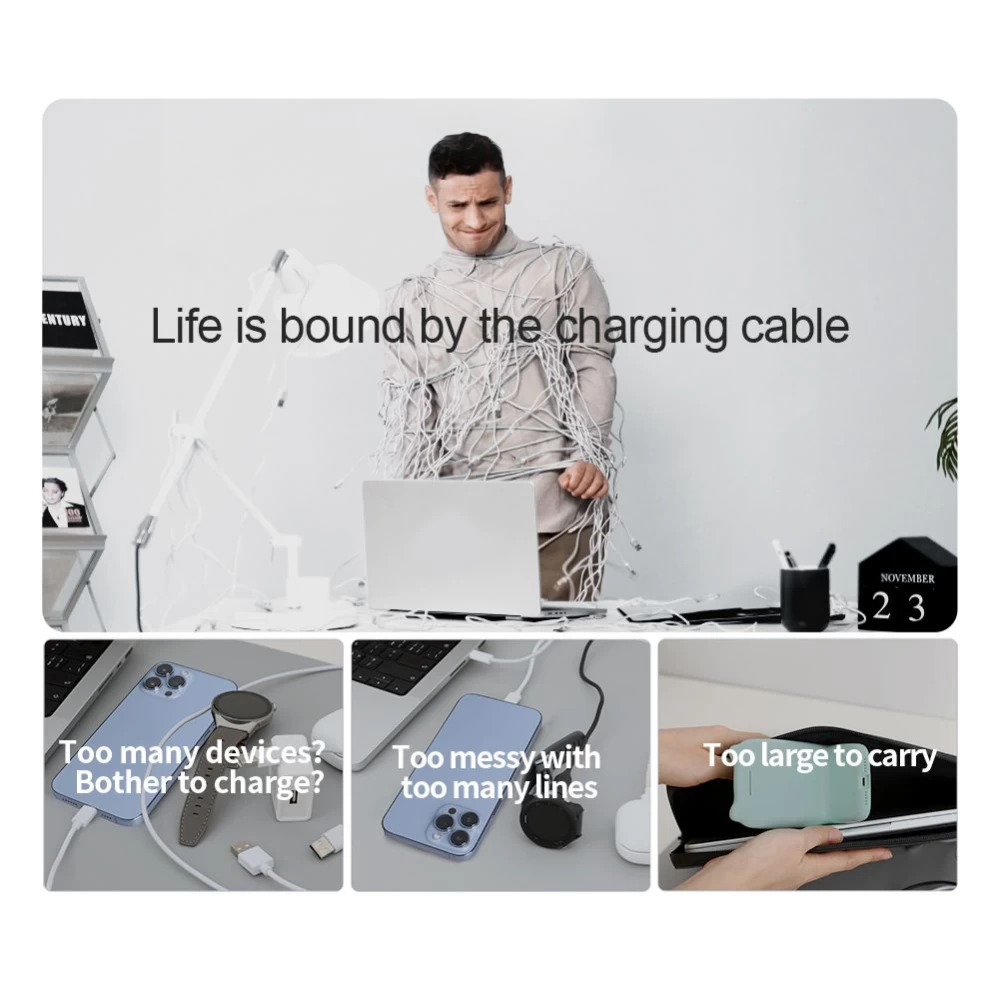 Wireless chargers  Nillkin Power Trio 3in1 Charger Magsafe (Samsung Watch) Magnetic Version white