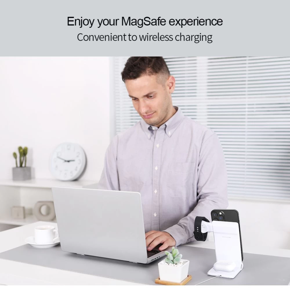Wireless chargers  Nillkin Power Trio 3in1 Charger Magsafe (Samsung Watch) Magnetic Version white