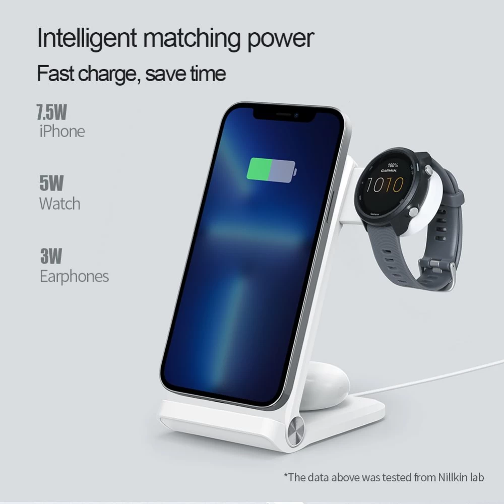 Wireless chargers  Nillkin Power Trio 3in1 Charger Magsafe (Samsung Watch) Magnetic Version white