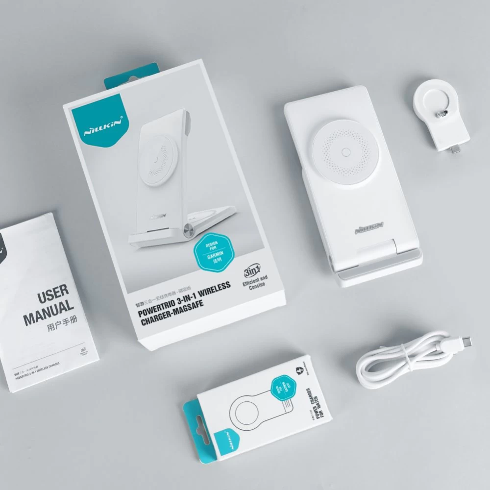 Wireless chargers  Nillkin Power Trio 3in1 Charger Magsafe (Samsung Watch) Magnetic Version white