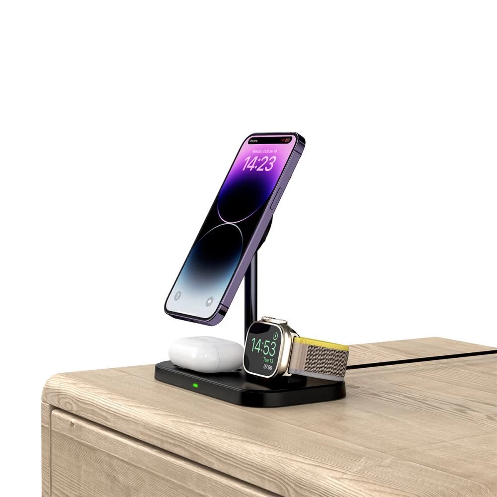 Wireless chargers  TECH-PROTECT QI15W A22 3IN1 MAGNETIC MAGSAFE WIRELESS CHARGER white