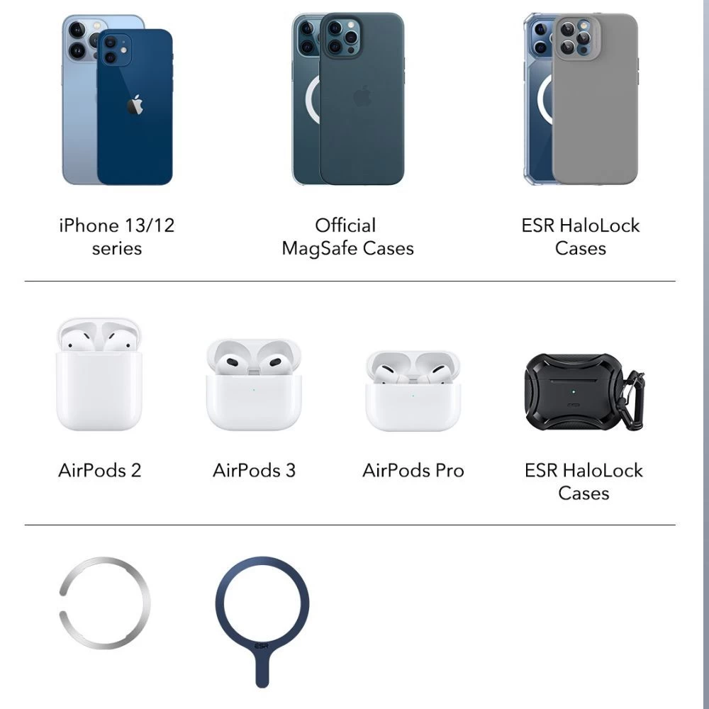 Wireless chargers  ESR HALOLOCK 2IN1 CRYOBOOST MAGNETIC MAGSAFE WIRELESS CHARGER white