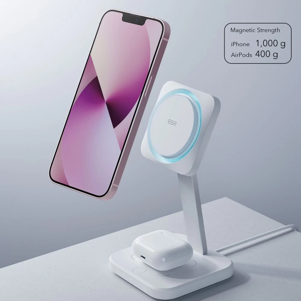 Wireless chargers  ESR HALOLOCK 2IN1 CRYOBOOST MAGNETIC MAGSAFE WIRELESS CHARGER white