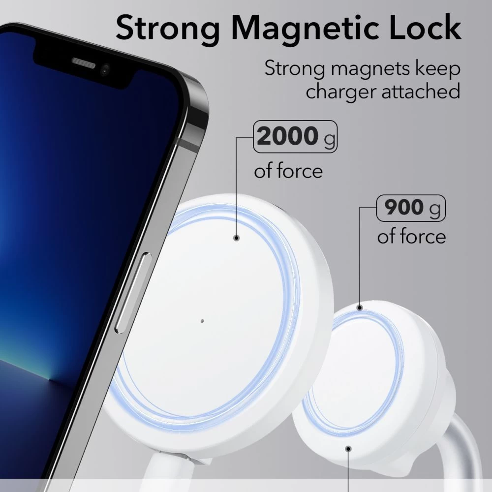 Wireless chargers  ESR HALOLOCK SHIFT MAGNETIC MAGSAFE WIRELESS CHARGER white