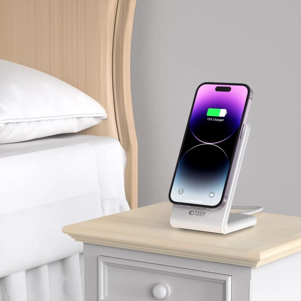 Wireless chargers  TECH-PROTECT QI15W-A23 MAGNETIC MAGSAFE WIRELESS CHARGER white