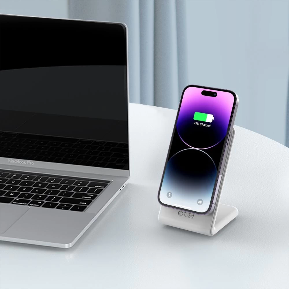 Wireless chargers  TECH-PROTECT QI15W-A23 MAGNETIC MAGSAFE WIRELESS CHARGER white