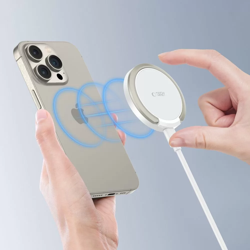 Wireless chargers  TECH-PROTECT QI15W-A33 MAGNETIC MAGSAFE WIRELESS CHARGER white