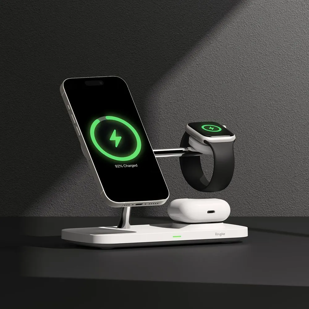 Wireless chargers  RINGKE 3IN1 QI2 MAGNETIC MAGSAFE WIRELESS CHARGER white