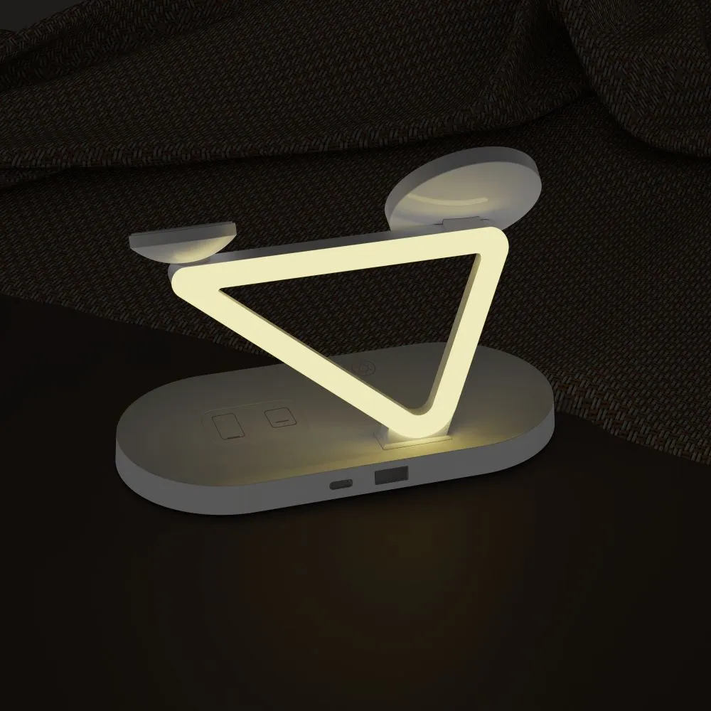 Беспроводные зарядные устройства  TECH-PROTECT QI15W-A41 3IN1 MAGNETIC MAGSAFE WIRELESS CHARGER белый