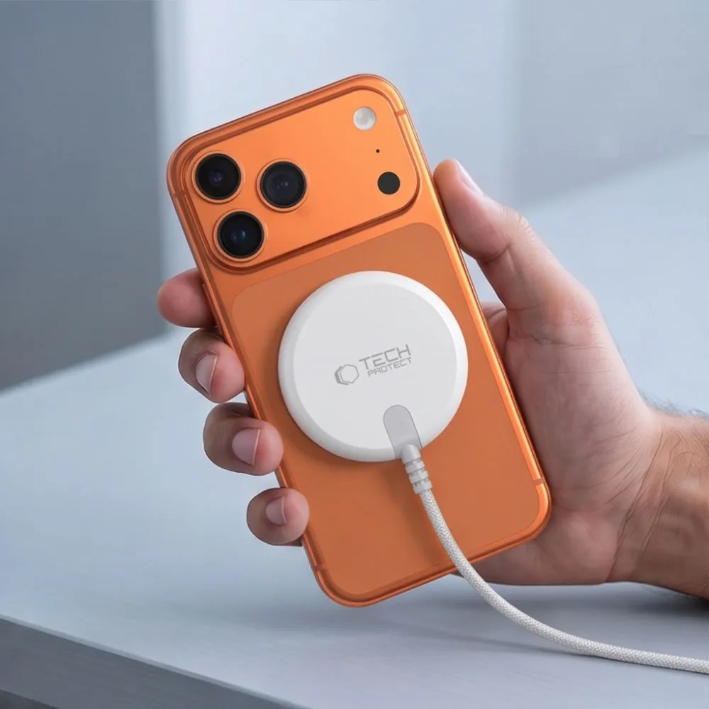Trådlösa laddare TECH-PROTECT A54 MAGNETIC MAGSAFE WIRELESS CHARGER 25W QI2.2 Telefontillbehör vit