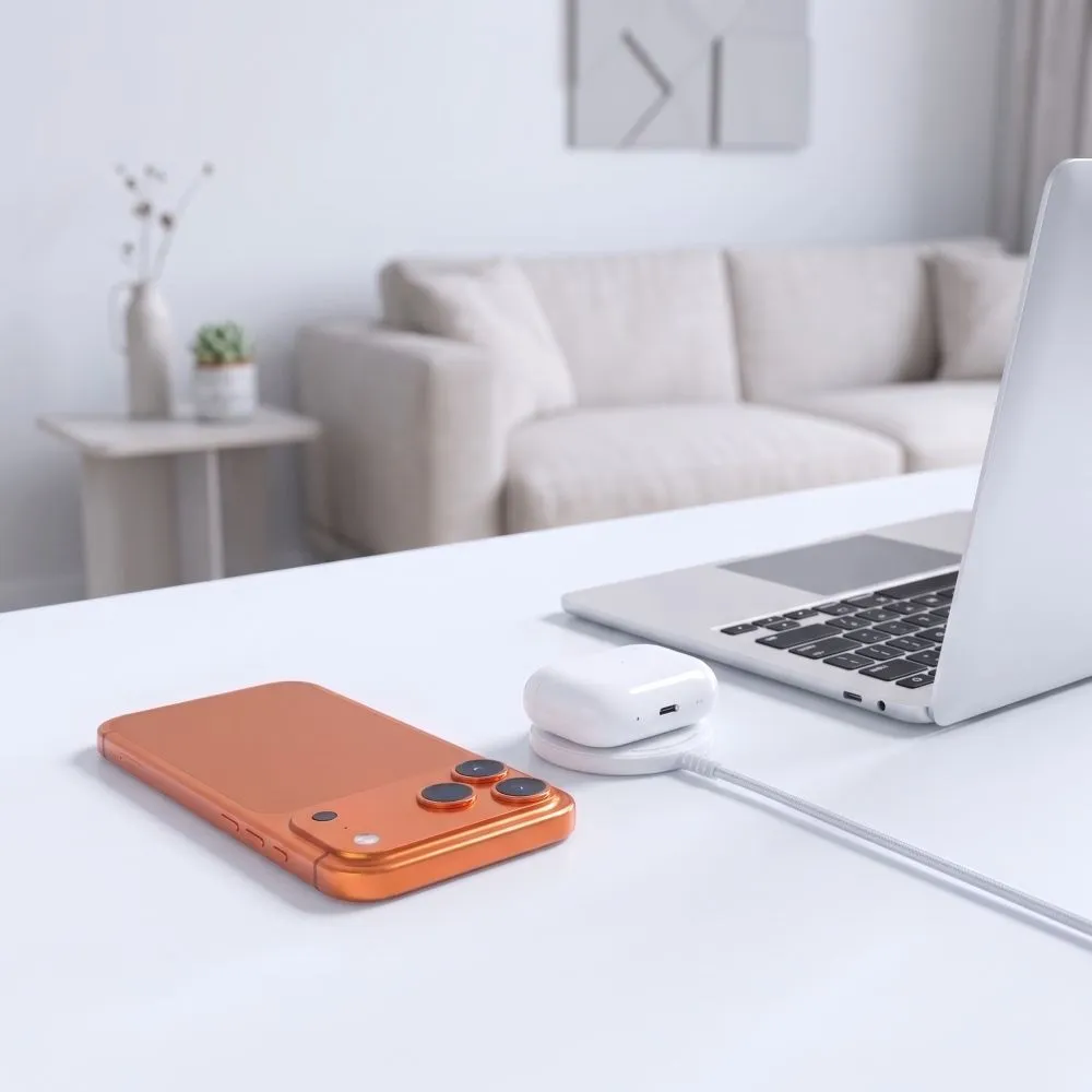 Trådlösa laddare TECH-PROTECT A54 MAGNETIC MAGSAFE WIRELESS CHARGER 25W QI2.2 Telefontillbehör vit