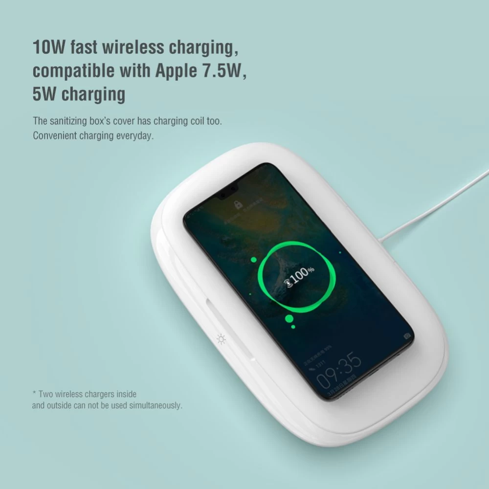 Wireless chargers  Nillkin FlashPure UV Sanitizing Box w Charger white