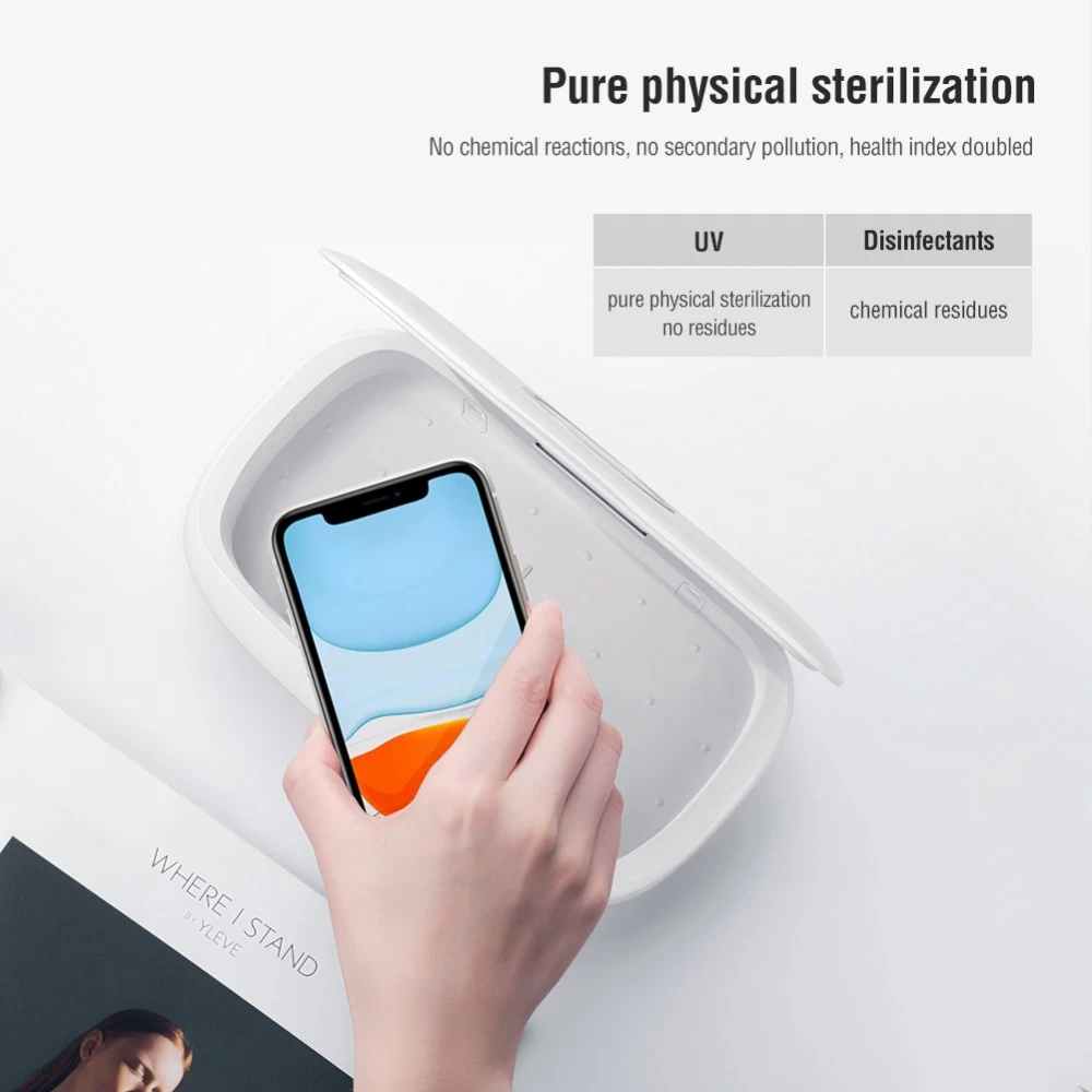 Wireless chargers  Nillkin FlashPure UV Sanitizing Box w Charger white