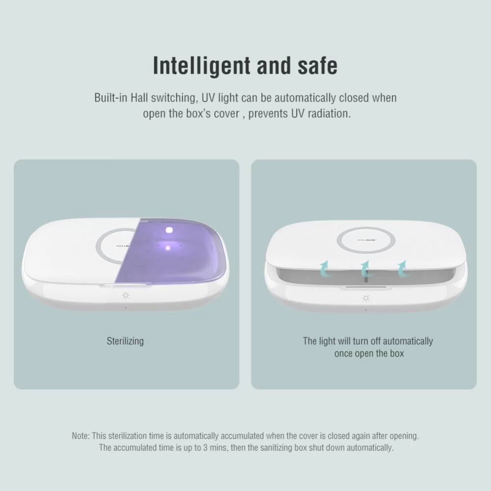 Wireless chargers  Nillkin FlashPure UV Sanitizing Box w Charger white