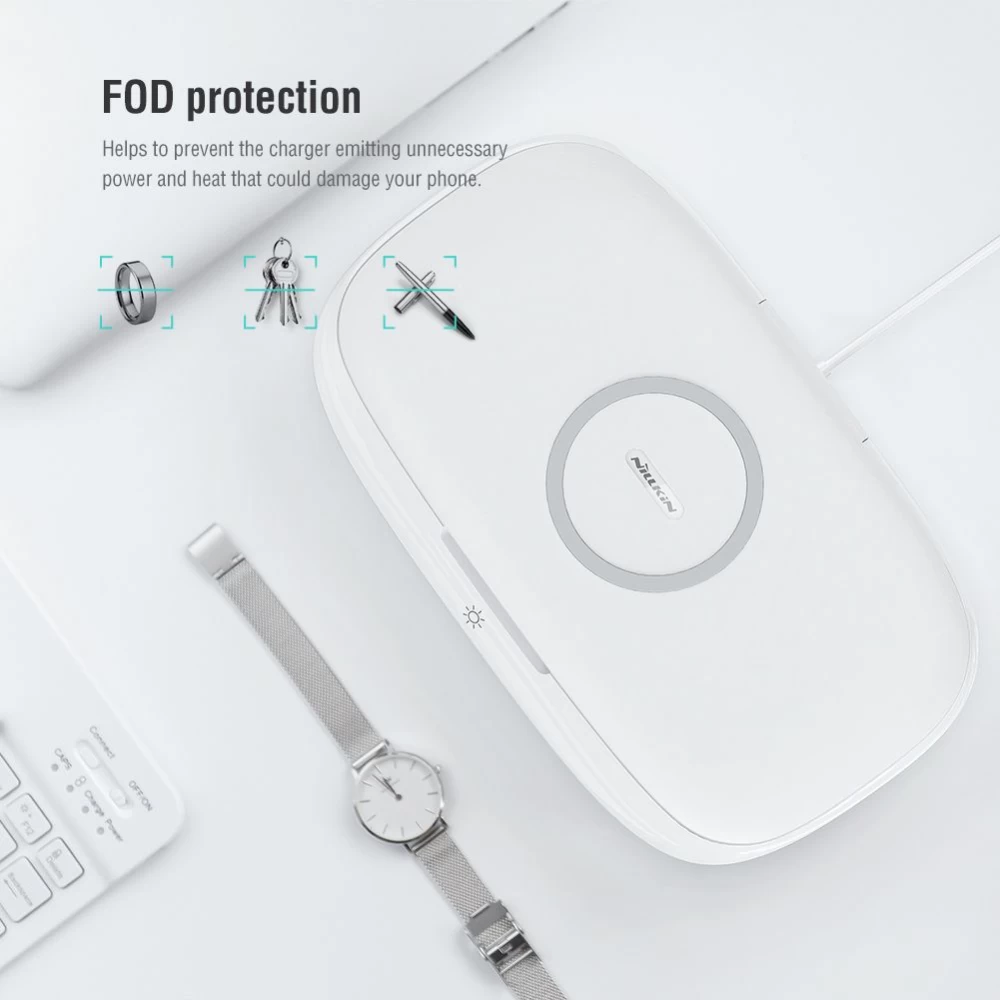 Wireless chargers  Nillkin FlashPure UV Sanitizing Box w Charger white