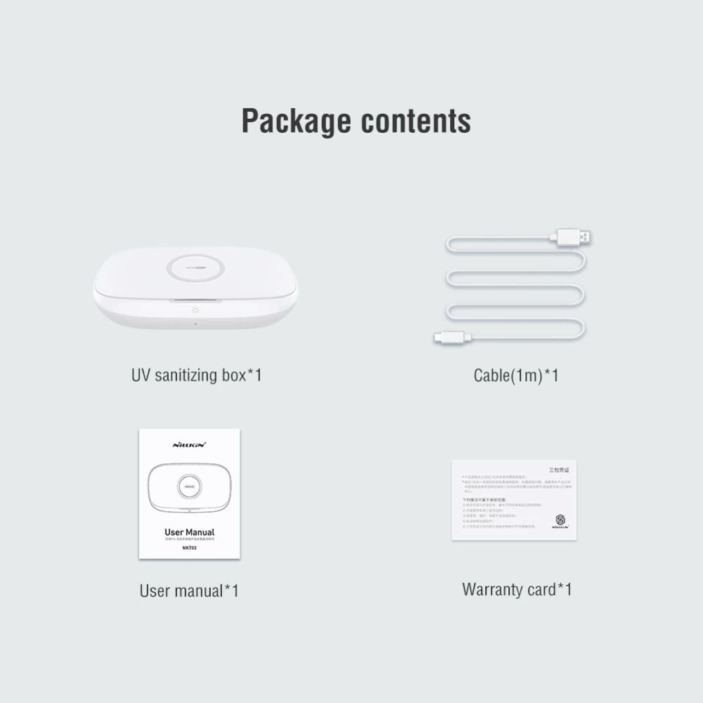 Wireless chargers  Nillkin FlashPure UV Sanitizing Box w Charger white