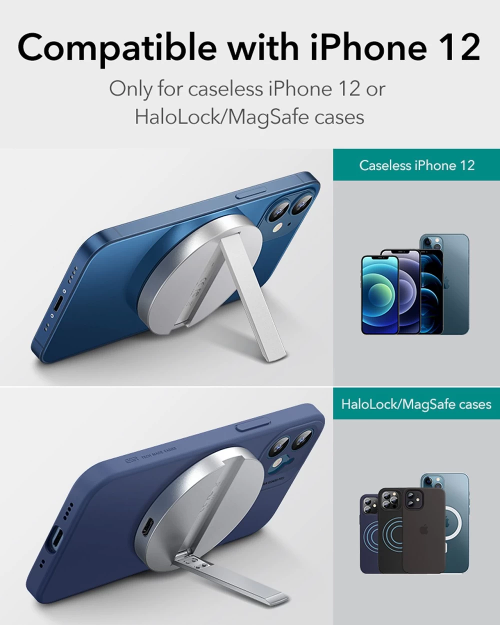 Беспроводные зарядные устройства  ESR HaloLock Kickstand Magnetic Wireless Charger белый