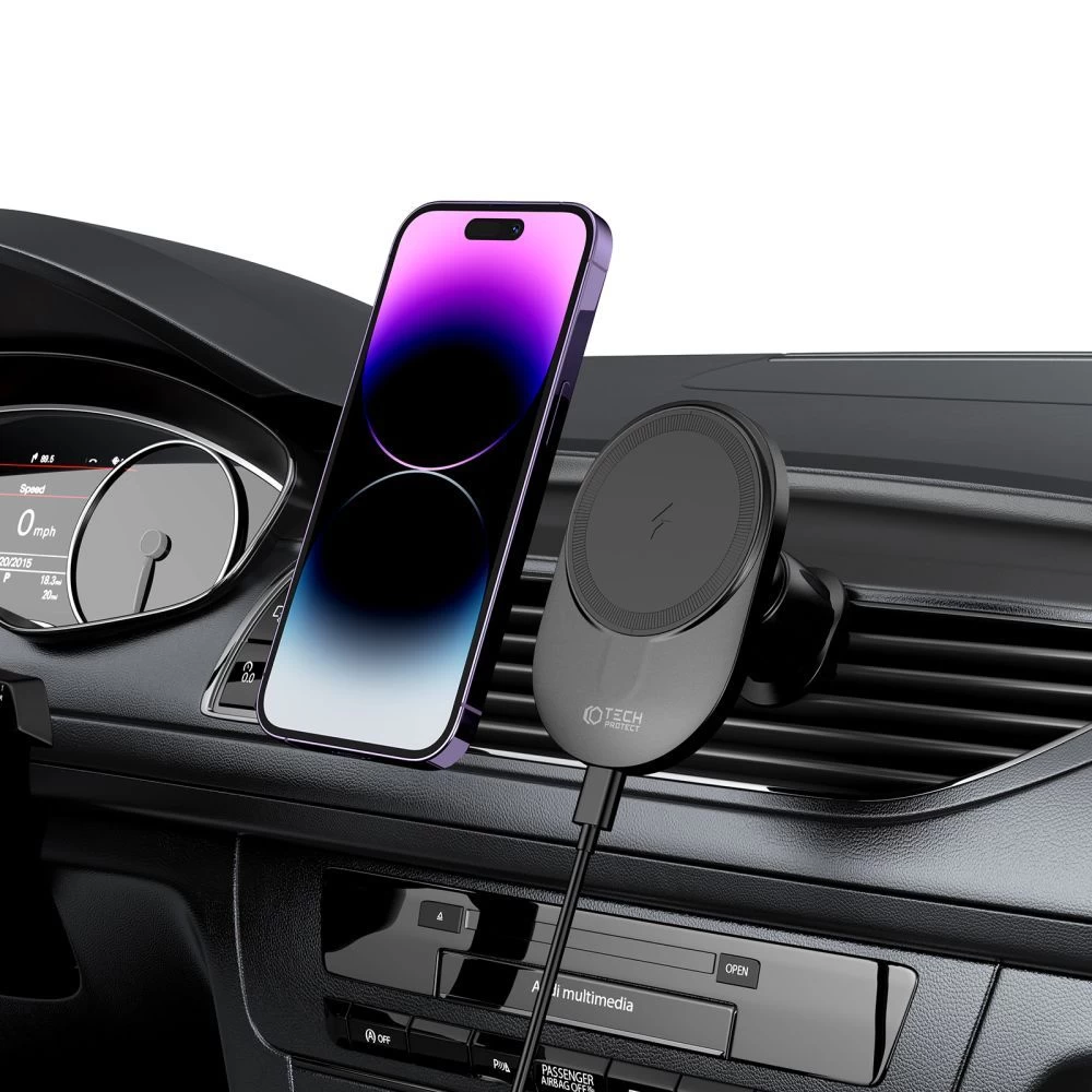 Wireless chargers  TECH-PROTECT MM15W-V1 MAGNETIC MAGSAFE VENT CAR MOUNT WIRELESS CHARGER 15W black