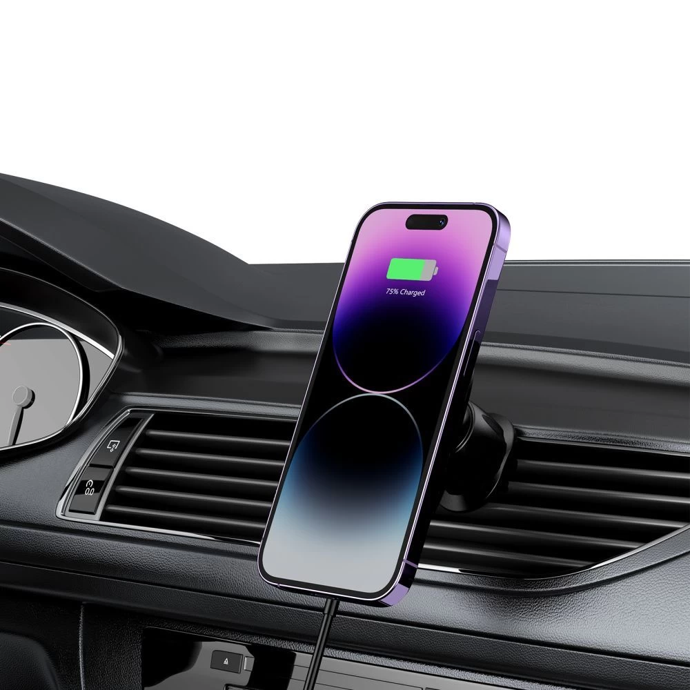 Wireless chargers  TECH-PROTECT MM15W-V1 MAGNETIC MAGSAFE VENT CAR MOUNT WIRELESS CHARGER 15W black