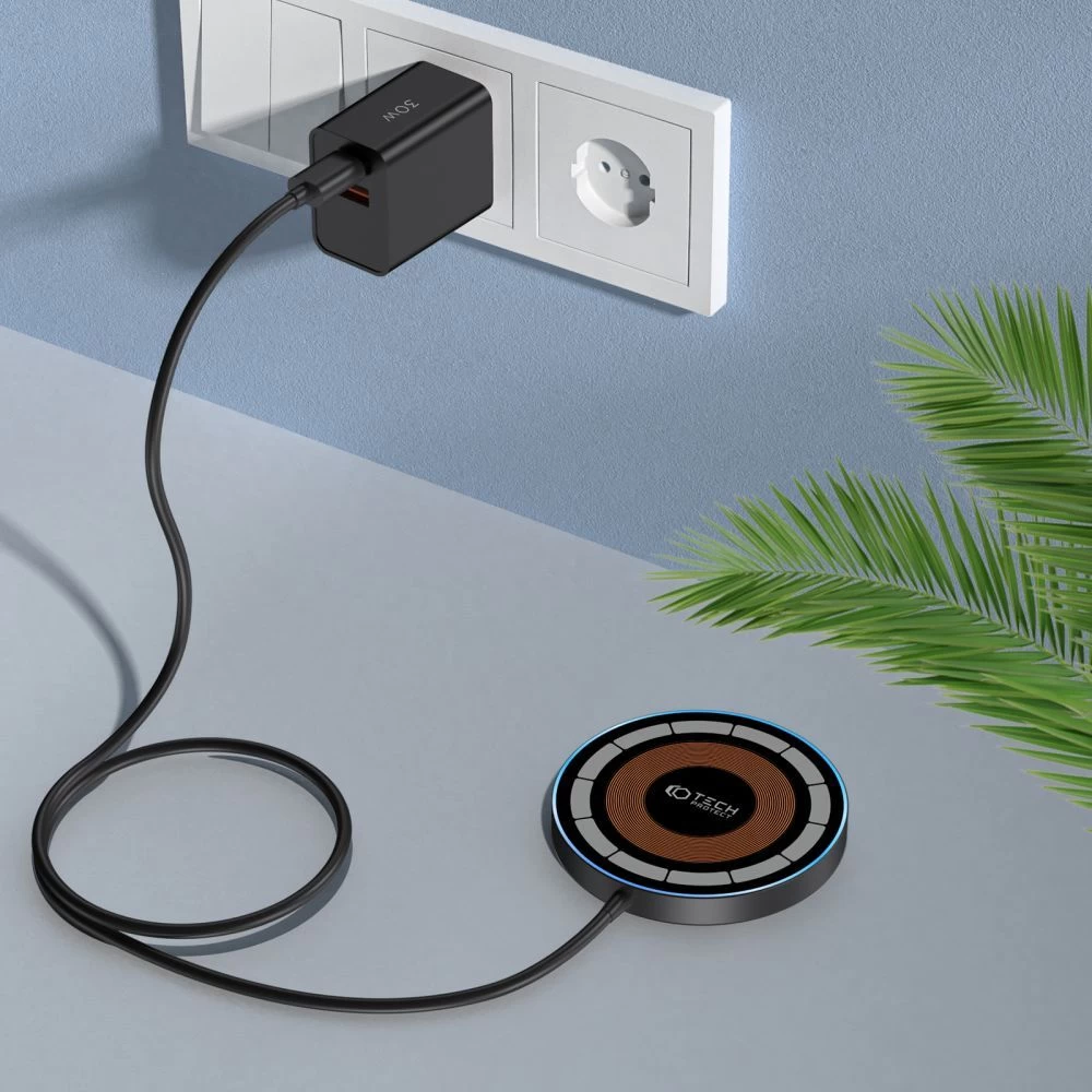Wireless chargers  TECH-PROTECT QI15W-A30 MAGNETIC MAGSAFE WIRELESS CHARGER black