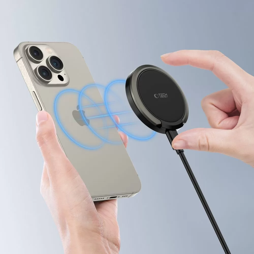 Wireless chargers  TECH-PROTECT QI15W-A33 MAGNETIC MAGSAFE WIRELESS CHARGER black
