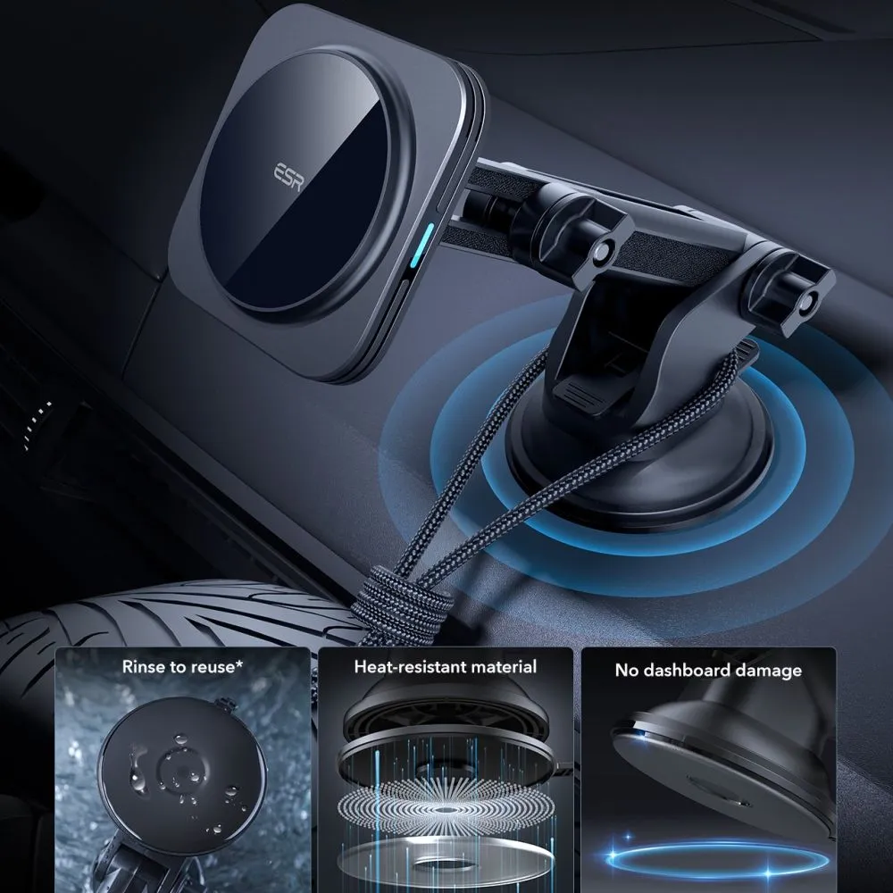 Wireless chargers  ESR HALOLOCK MAGNETIC MAGSAFE DASHBOARD CAR MOUNT WIRELESS CHARGER QI2 15W black