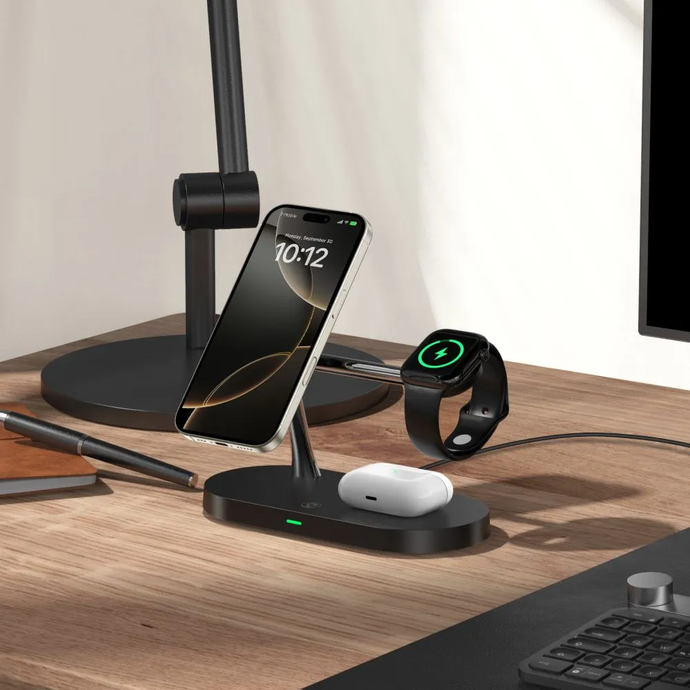 Wireless chargers  TECH-PROTECT A12 3IN1 MAGNETIC MAGSAFE WIRELESS CHARGER black