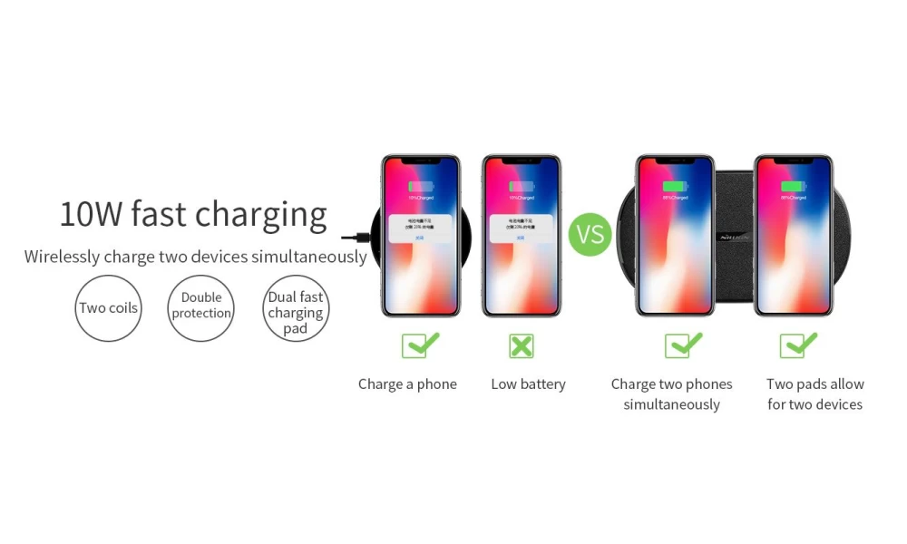 Wireless chargers  Gemini Dual Fast Charger black