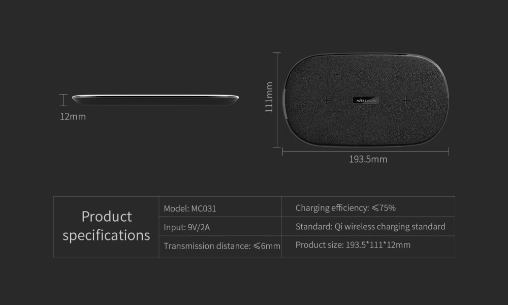 Wireless chargers  Gemini Dual Fast Charger black