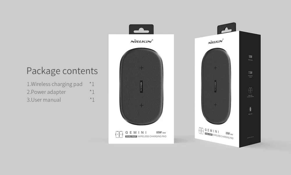 Wireless chargers  Gemini Dual Fast Charger black