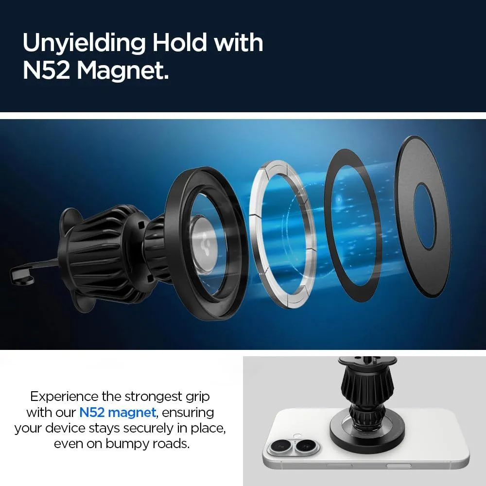 Беспроводные зарядные устройства  SPIGEN MFT13 MAGNETIC MAGSAFE DASHBOARD & VENT CAR MOUNT черный