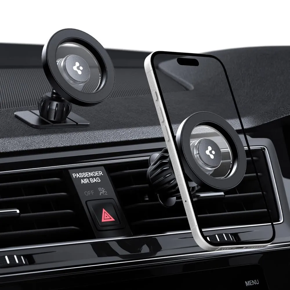 Беспроводные зарядные устройства  SPIGEN MFT13 MAGNETIC MAGSAFE DASHBOARD & VENT CAR MOUNT черный