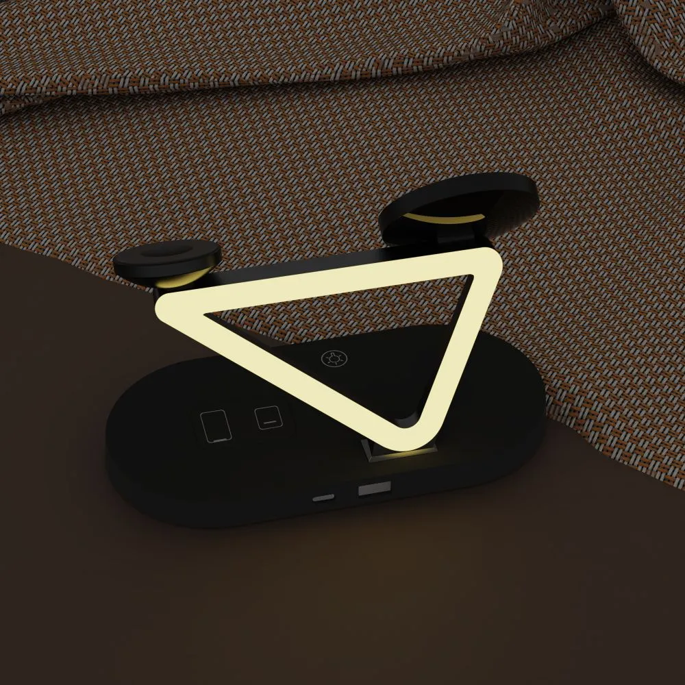 Wireless chargers  TECH-PROTECT QI15W-A41 3IN1 MAGNETIC MAGSAFE WIRELESS CHARGER black