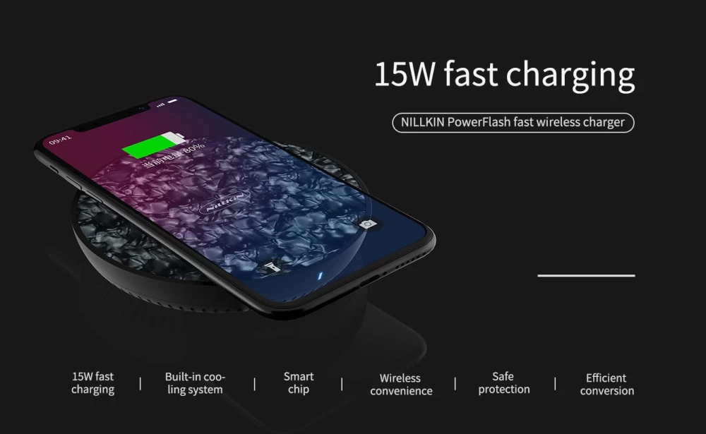 Wireless chargers  Nillkin PowerFlash Charger Tempered Glass black