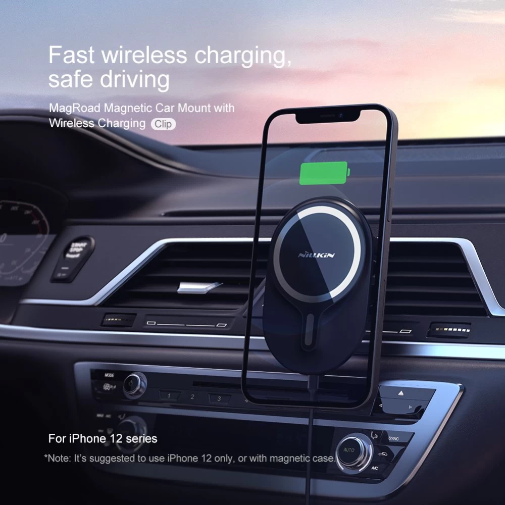 Wireless chargers  Road Magnetic Car Mount with Charging iPhone 12 / 13 14 15 /16 Series black