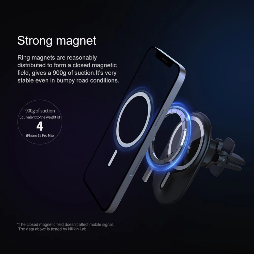 Wireless chargers  Road Magnetic Car Mount with Charging iPhone 12 / 13 14 15 /16 Series black