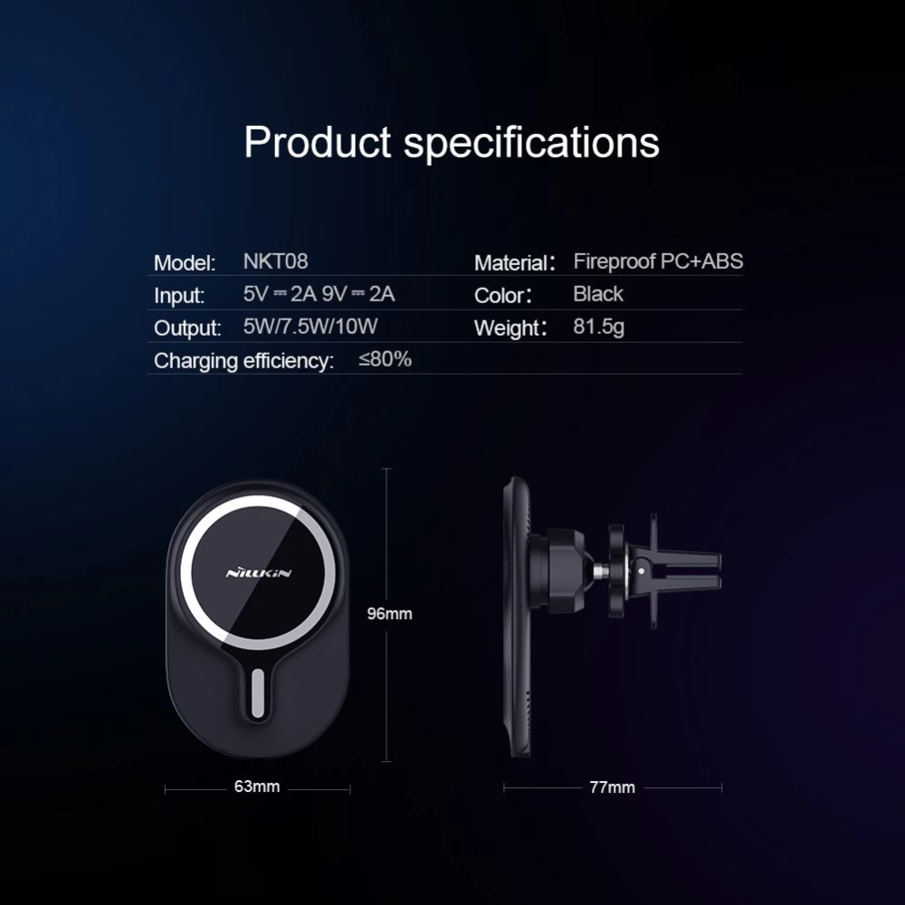 Wireless chargers  Road Magnetic Car Mount with Charging iPhone 12 / 13 14 15 /16 Series black