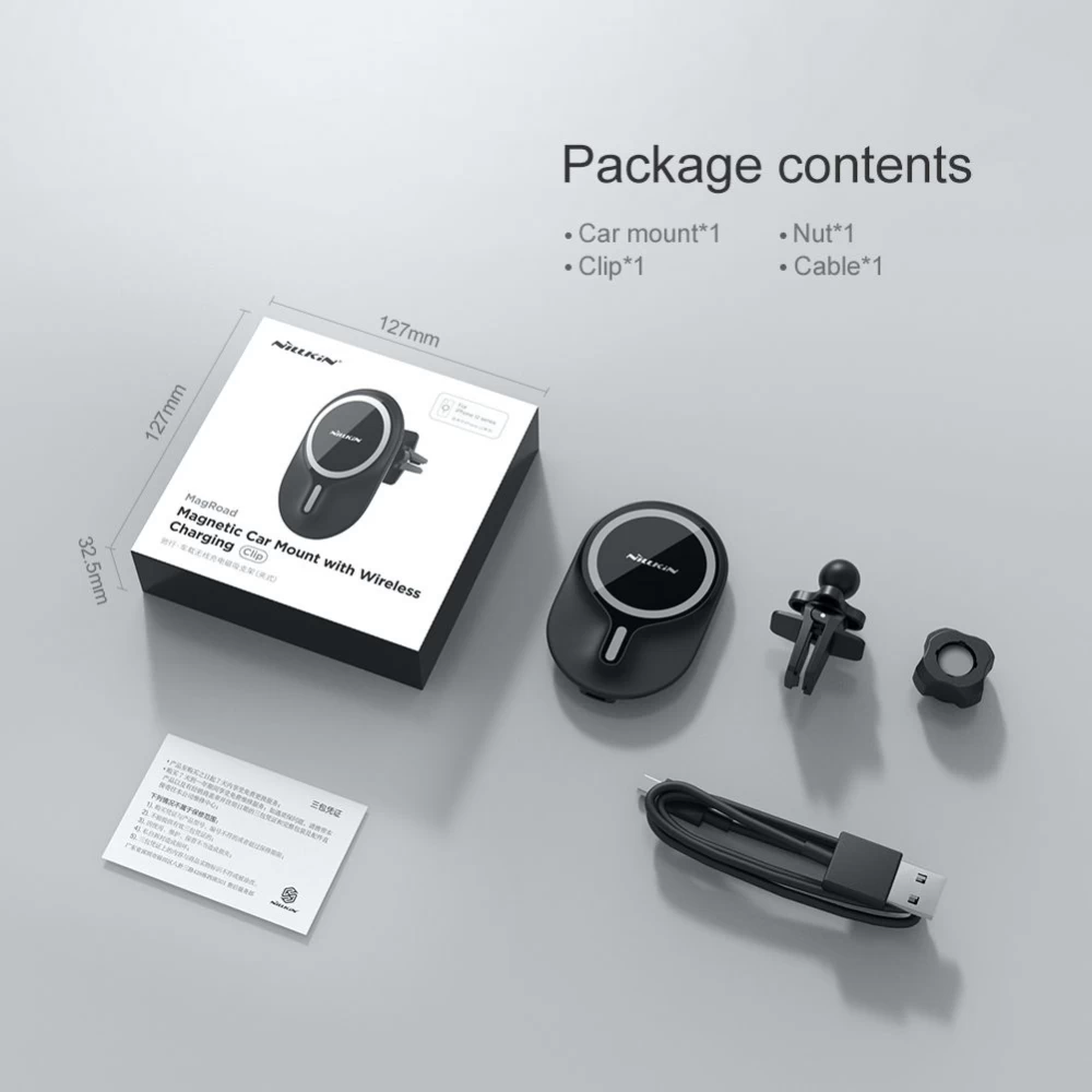 Wireless chargers  Road Magnetic Car Mount with Charging iPhone 12 / 13 14 15 /16 Series black