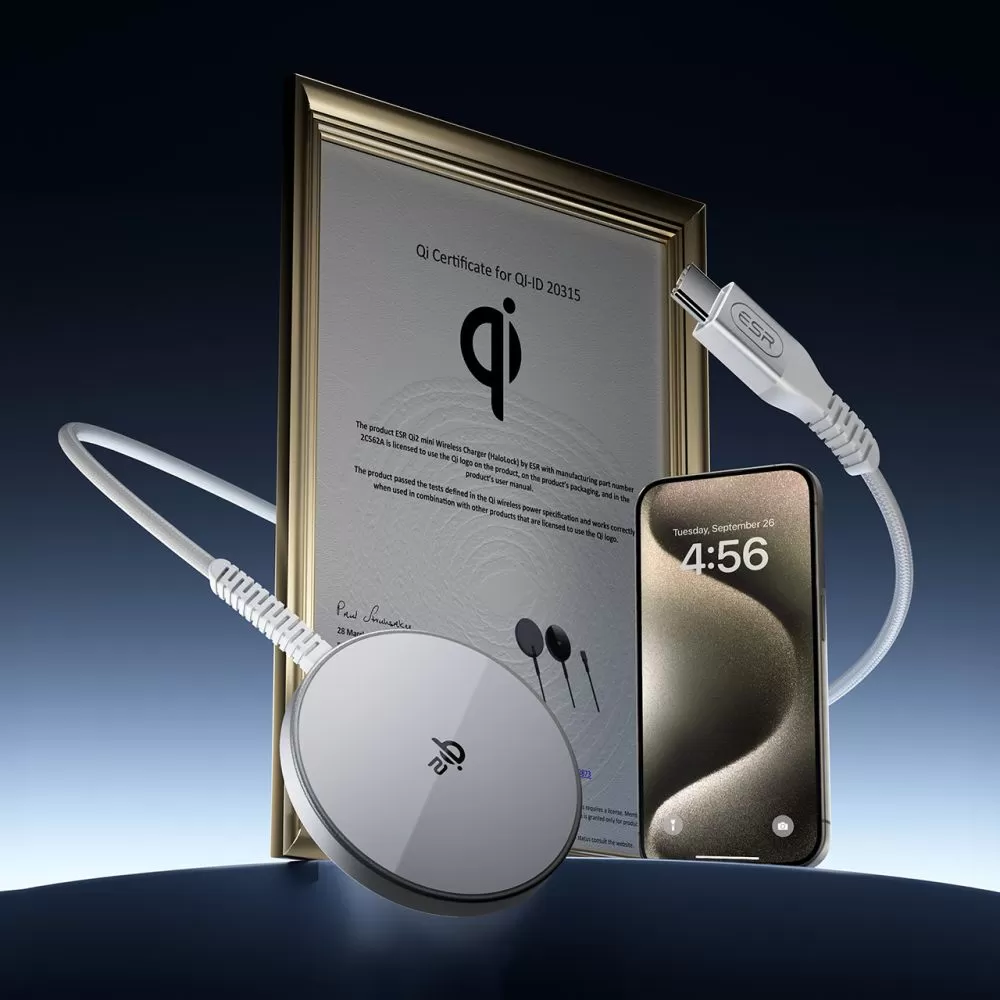 Wireless chargers  ESR HALOLOCK QI2 MINI MAGNETIC MAGSAFE WIRELESS CHARGER 15W silver