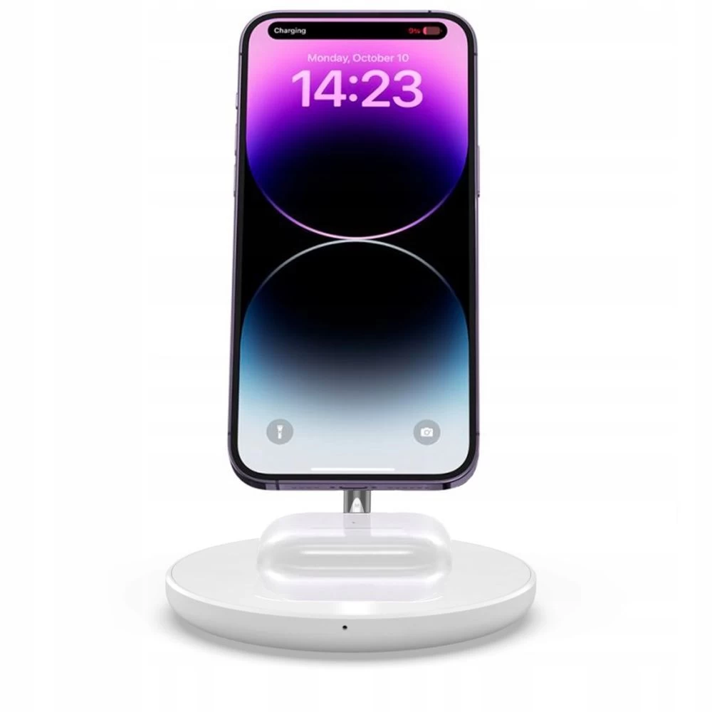 Беспроводные зарядные устройства TECH-PROTECT QI15W-A21 2IN1 MAGNETIC MAGSAFE WIRELESS CHARGER белый