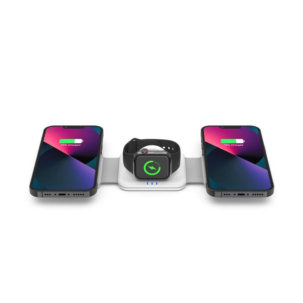 Беспроводные зарядные устройства TECH-PROTECT QI15W-A24 3IN1 MAGNETIC MAGSAFE WIRELESS CHARGER белый