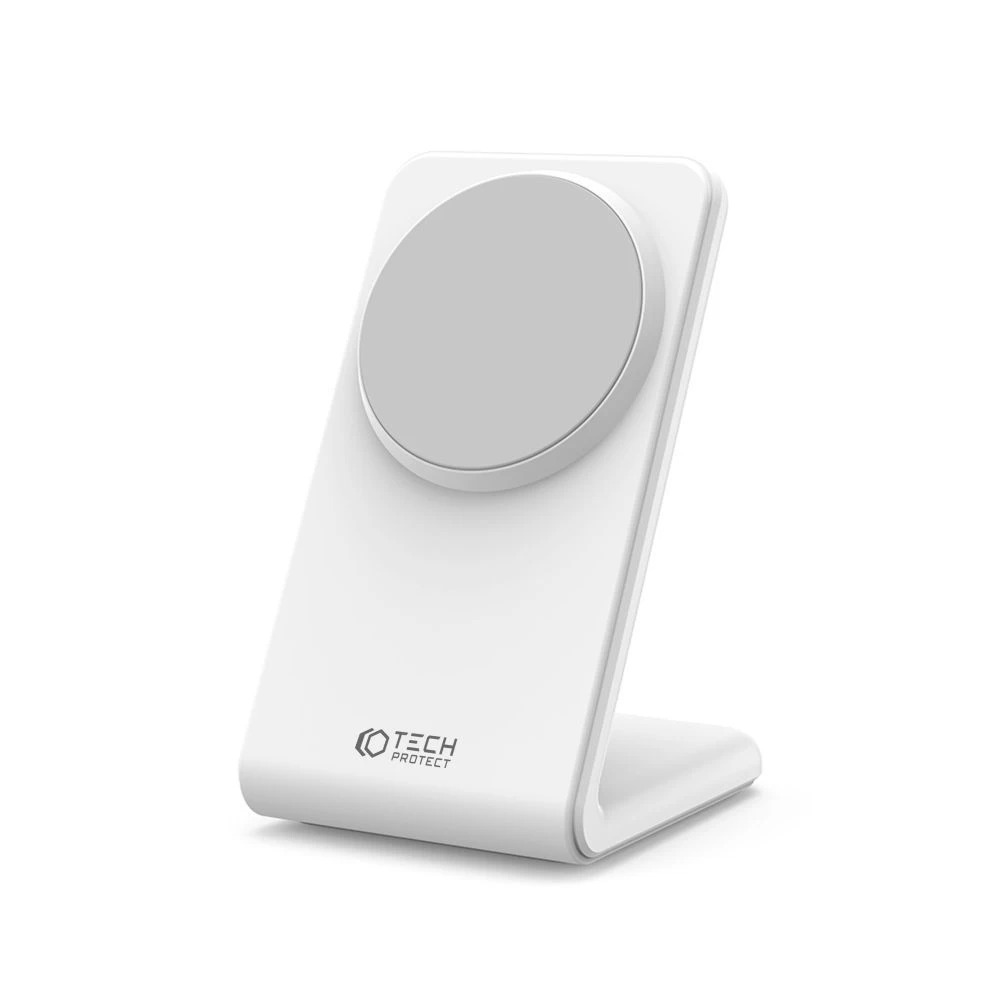 Беспроводные зарядные устройства TECH-PROTECT QI15W-A23 MAGNETIC MAGSAFE WIRELESS CHARGER белый