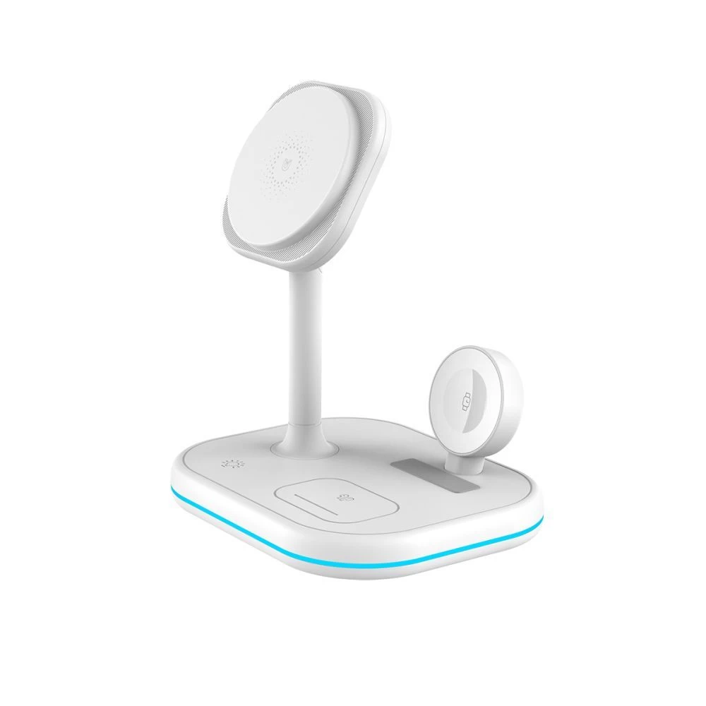Беспроводные зарядные устройства TECH-PROTECT QI15W-A27 3IN1 MAGNETIC MAGSAFE WIRELESS CHARGER белый