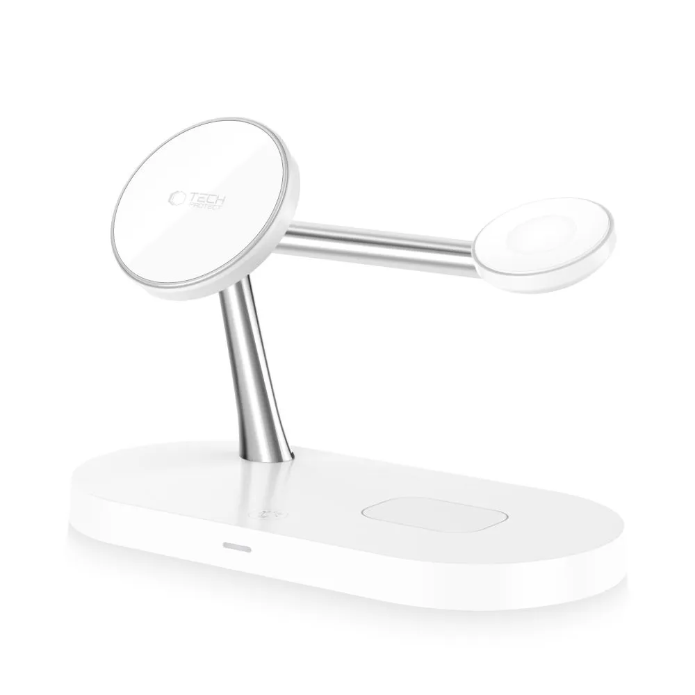 Juhtmeta laadija TECH-PROTECT A12 3IN1 MAGNETIC MAGSAFE WIRELESS CHARGER valge
