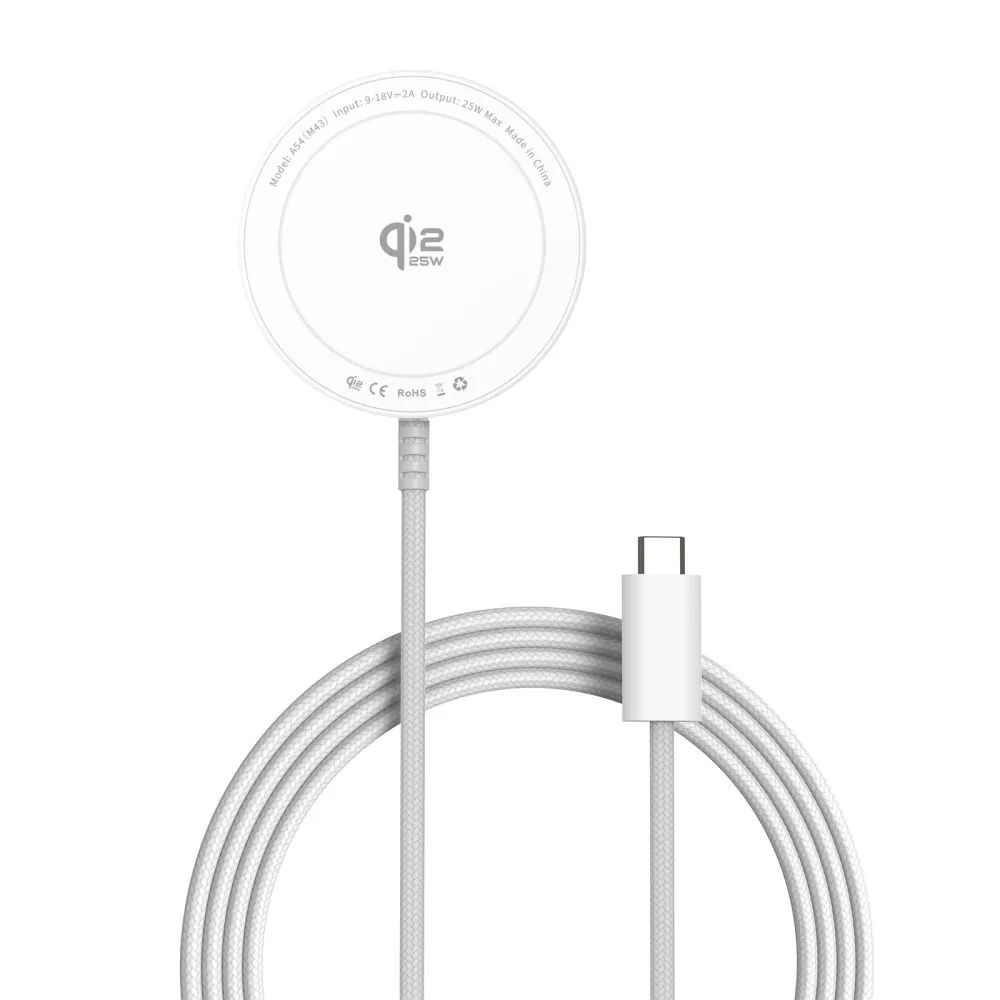 Trådlösa laddare  TECH-PROTECT A54 MAGNETIC MAGSAFE WIRELESS CHARGER 25W QI2.2 Telefontillbehör vit